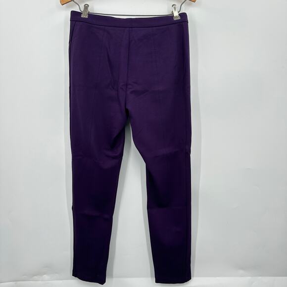 IMAN Global Chic Power Ponte Ankle Pant w/ Illusion Seaming Purple Womens Size 4 - Picture 7 of 11